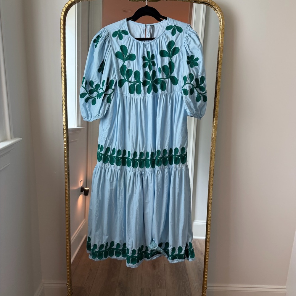 Anthropologie embroidered midi dress